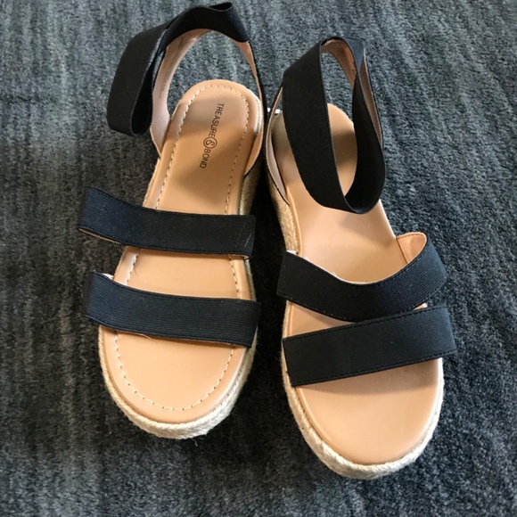 Nordstrom Black Espadrille Platform Sandals - Size 3M - Picture 8 of 8
